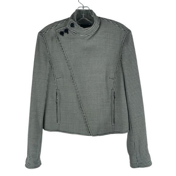 Ralph Lauren Black Label Virgin Wool Jacket Houndstooth Black White Size 4 - Picture 2 of 9